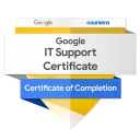Google IT Support Certificate badge, issued by Google